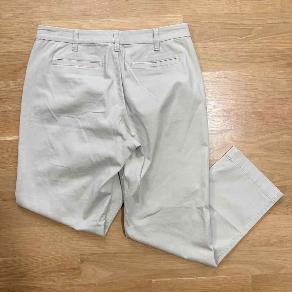 J. Crew Women's High Rise Girlfriend Chino Pant Straight Leg Khaki Stone 10